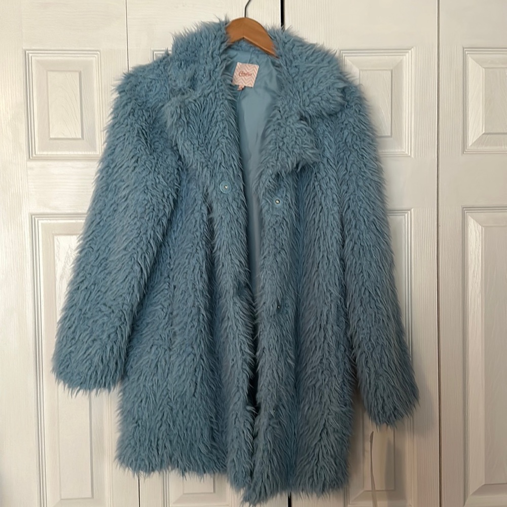 Light Blue Fluffy Jacket